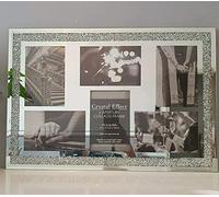 Biznest Crushed Crystals Photo Frame Silver Mirrored Crushed Jewel Crystal Diamante Picture Frame (6 Picture Frame)