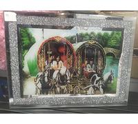 Biznest Crushed Diamond Chopping Board 2 Wagon Pic Crystal Filled Silver Bling 30X40Cm