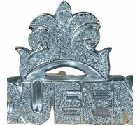 Biznest Crushed Diamond Crystal Queen Crown Ornament Shelf Sitter Home Décor