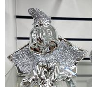 Biznest Crushed Diamond Silver Crystal Dumbo Character Beautiful Gift Shiny Gift Angel Baby Elephant Decoration Ornament