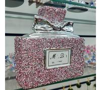 Biznest Crushed Diamond Sparkly Perfume Bottle Ornament Shelf Sitter Md Home Decor Best For Gift Luxury (Pink)