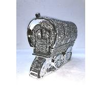 Biznest CRUSHED DIAMOND WAGON ORIGINAL GYPSY CARAVAN SILVER ORNAMENT SHELVES 24X18