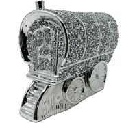 Biznest Crushed Diamond Wagon Original Gypsy Caravan Silver Ornament Shelves 24X18 Cm