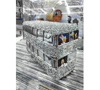 Biznest Crushed Jewel Silver Bus Sparkle Ornament For Living Room Bedroom Accessories Office Home Decoration Gift I Love London For All Occasion