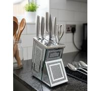 Biznest Crystal Crushed Diamond Kitchen Holder Rack Stand Storage Universal Home Decor (Silver)