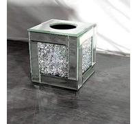 Biznest Cube Mirror Square Strip Border Tissue Box Cover Holder Napkin Holder Bathroom Organizer