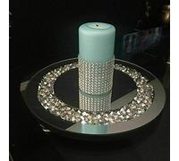 Biznest Diamante Mirrored Crystal Candle Plate- An Elegant Addition 2 X 25Cm