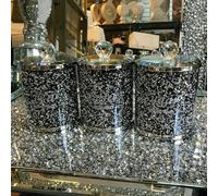 Biznest Diamond Style Crystal Containers For Coffee Tea Sugar Kitchen Storage Tins, Canisters, Jars. Jars Set