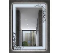 Biznest Double Led Flower Lighted Wall Mirror White Light Touch Switch With Fog Pad (70X50 Cm Rectangle Style L8025)