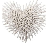 Biznest Driftwood Effect Heart Stylish White 3D Wall Art, Modern Heart-Shaped Design, Perfect For Home Décor 60 X 60Cm