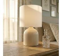 Biznest Drum Shade Ceramic Table Lamp Beautiful Decor Accent, Multiple Colours Available 25 x 14 cm (Cream)