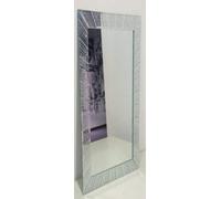 Biznest Elegant Rectangle Wall Mirror Silver Glitter Sunburst Frame Glamorous Decorative Accent For Home Or Office 110 X 40 Cm