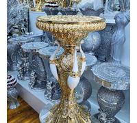 Biznest End Table 3 Peacock Style Base Large 40X60Cm Diamond Crystal Sparkly Side Table (Gold)