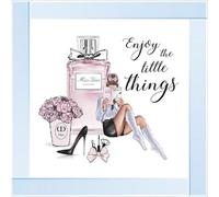 Biznest Enjoy The Little Things 3D Wall Decor Glitter Wall Art Mirrored Frame Home Decoration Bedroom Living Room 55X55Cm