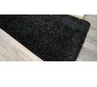 Biznest Extra Large Romany Gypsy Washable Non Slip Sparkly Design Mats Rugs Caravan 160X120Cm (Black Silver)