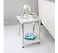 Biznest Extremely Stunning Norsk 2 Shelf Unit Featuring Stainless Steel Legs Side Tables End Tables Living Room Furniture