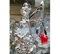 Biznest Fairies Tinker Bell Fairy Crushed Diamond Sparkly Ornament Shelf Sitter Home Décor (Silver)