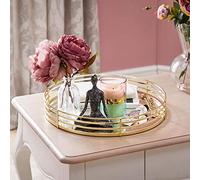 Biznest Fifth Avenue Decorative Gold Mirrored Tray Beautifully Designed In A Clean And Simplistic Styling Dia. 30cm x H 6cm