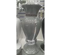 Biznest Floor Grey Vase 13 Large 40Cm Crushed Diamond Crystal Sparkly Silver Mirrored Floor Vase