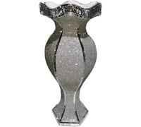 Biznest Floor Vase Large 40X60Cm Crushed Diamond Crystal Sparkly Mirrored Silver V058