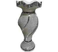 Biznest Floor Vase Large 40X60Cm Crushed Diamond Crystal Sparkly Mirrored Silver V072