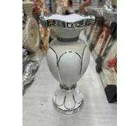 Biznest Floor Vase Large 40X60Cm Crushed Diamond Crystal Sparkly Mirrored White V050