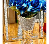 Biznest Flower Bouquet 12Pc Rose Container Artificial Forever Flowers Rose Flower Bouquet Decoration (Blue)