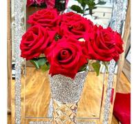 Biznest Flower Bouquet 12Pc Rose Container Artificial Forever Flowers Rose Flower Bouquet Decoration (Red)