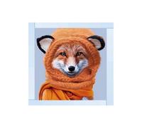 Biznest Fox With Winter Glitter Liquid Wall Art