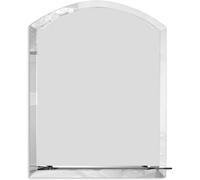 Biznest Frameless Arch Bathroom Mirror With Shelf Wall Mounted Modern Stylish Design With Contemporary Bevelled Edges 60X45Cm