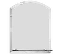 Biznest Frameless Arch Bathroom Mirror With Shelf Wall Mounted Modern Stylish Design With Contemporary Bevelled Edges 60X45Cm