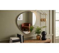 Biznest Frameless Asymmetric Decorating Mirror Irregular Beveled Wall Tear Drop 50X70Cm Mdf Pebble Silver (Design 841) (Biz-309)