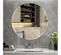 Biznest Frameless Wall Mirror 40X40Cm Round Mounted Modern Home Decor For Bathroom Bedroom Living Room