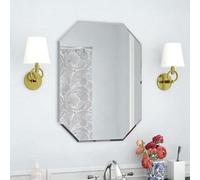 Biznest Frameless Wall Mounted Mirror Home Decor Modern Frame Less Wall Mirror (50X70Cm Octagonal)