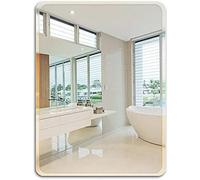 Biznest Frameless Wall Mounted Mirror Home Decor Modern Frame Less Wall Mirror For Bathroom Bedroom Living Room Pick Yours Size (60x45cm Rectangle Round Corner)