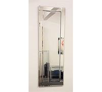 Biznest Full Length Silver Glass Framed Bevelled Wall Mirror (16"x48")