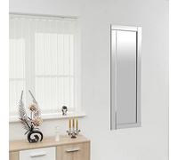 Biznest Full Length Silver Glass Framed Bevelled Wall Mirror (16"x48")