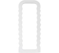 Biznest Full Length Wavy Mirror Pattern Irregular Frame Mirror Wall Mirror For Living Room Bedroom Hallway Home Decor Birthday House Warming 110X46 Cm (White), Bizs502