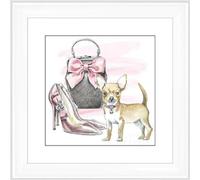 Biznest Glamour Pups I Picture Liquid 3D Wall Decor Glitter Wall Art Mirrored Frame Home Decoration Bedroom Living Room 55X55Cm B-Fs001