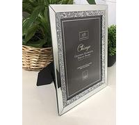 Biznest Glass Photo Frame Jewel Mirror Silver Loose Diamante New Crystal Decor (5 X 7 Inches)