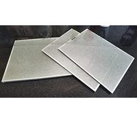 Biznest Glitter Glass Square Shaped Sparkle Coasters 10X10Cm & Placemats 20X30Cm Set Dining Table Mats Kitchen Luxurious Lifestyle Household (4 Placemats)