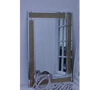 Biznest Glitter Gold Glass Wall Mirror Bling Dressing Table Bed Bath Room Mirror Corner 40X60 The World'S Largest Mirror Collection Of Biznest Store