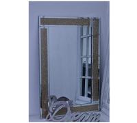 Biznest Glitter Gold Glass Wall Mirror Bling Mirror Corner