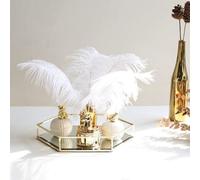 Biznest Gold Deco Mirrored Hexagon Tray Mirrored Drinks Tray Reflects Crystal Wine Glasses Beautifully 5.8X30Cm