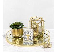 Biznest Gold Round Mirror Tray D37.5Cm X H4.5Cm
