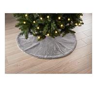 Biznest Grey Faux Fur Tree Skirt Velvet Christmas Tree Skirt Grey, Add A Stunning Decoration To Your Home And Christmas Tree