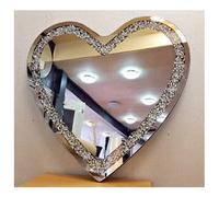 Biznest Heart Shape Gatsby Crushed Diamond Crystal Wall Mirror 70X70
