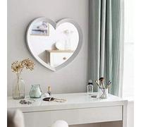 Biznest Heart Shaped Wall Mirror - White Size H46.5, W51.5, Home Decorative Mirror,for Living Room, Bedroom Room