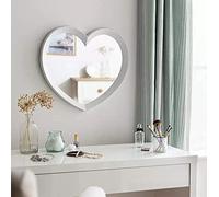 Biznest Heart Shaped Wall Mirror - White Size H46.5, W51.5, Home Decorative Mirror,For Living Room, Bedroom Room