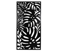 Biznest Indoor/Outdoor Ornate Metal Wall Screen Tropical Leaf Design Garden Extra Large 120Cm X 60Cm (Black)